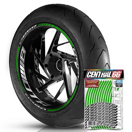 Adesivo Friso de Roda M1 +  Palavra DB6R + Interno G Bimota - Filete Verde Refletivo