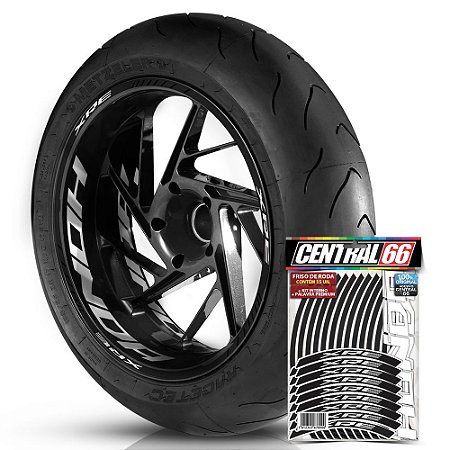 Adesivo Friso de Roda M1 +  Palavra XRE + Interno G Honda - Filete Preto