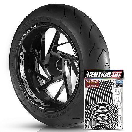 Adesivo Friso de Roda M1 +  Palavra Versys 650 + Interno G Kawasaki - Filete Preto