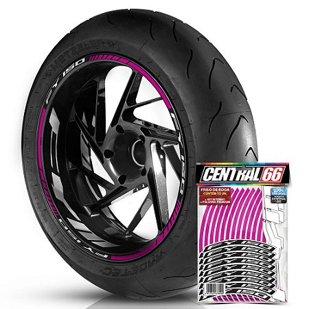 Adesivo Friso de Roda M1 +  Palavra FY 150 + Interno G FYM - Filete Rosa