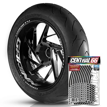 Adesivo Friso de Roda M1 +  Palavra GR08T4 + Interno G Garinni - Filete Preto