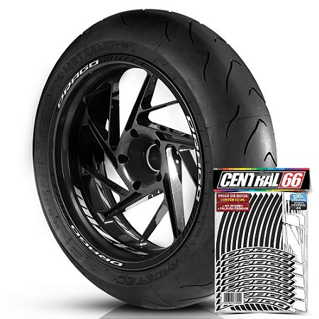 Adesivo Friso de Roda M1 +  Palavra DRAGO + Interno P Miza - Filete Preto