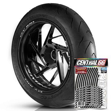 Adesivo Friso de Roda M1 +  Palavra DY100 + Interno P Dayang - Filete Preto
