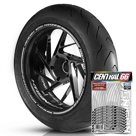 Adesivo Friso de Roda M1 +  Palavra MAGIK 125 + Interno P Kasinski - Filete Prata Refletivo