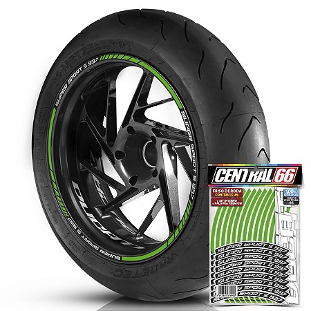 Adesivo Friso de Roda M1 +  Palavra SUPER SPORT S 937 + Interno P Ducati - Filete Verde Refletivo