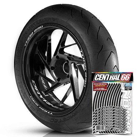 Adesivo Friso de Roda M1 +  Palavra THOR 230 + Interno P Dayang - Filete Preto