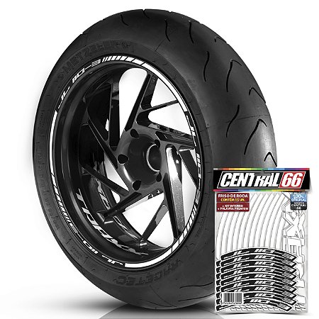 Adesivo Friso de Roda M1 +  Palavra Traxx JL 110 3 + Interno P TRAXX - Filete Branco