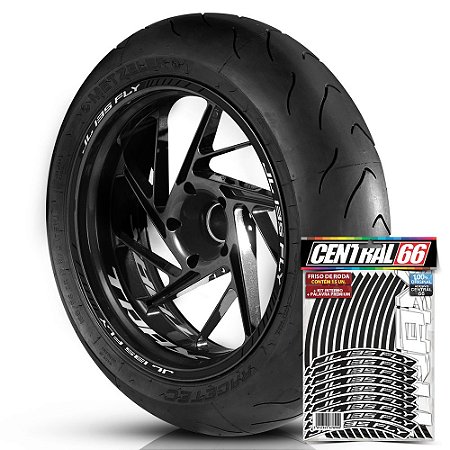 Adesivo Friso de Roda M1 +  Palavra Traxx JL 135 FLY + Interno P TRAXX - Filete Preto