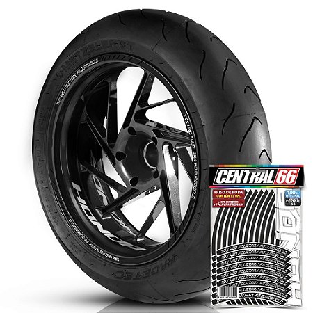 Adesivo Friso de Roda M1 +  Palavra TRX 420 FOURTRAX FM QUADRICICLO + Interno P Honda - Filete Preto