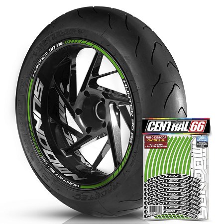 Adesivo Friso de Roda M1 +  Palavra HUNTER 90 86 + Interno G Sundown - Filete Verde Refletivo