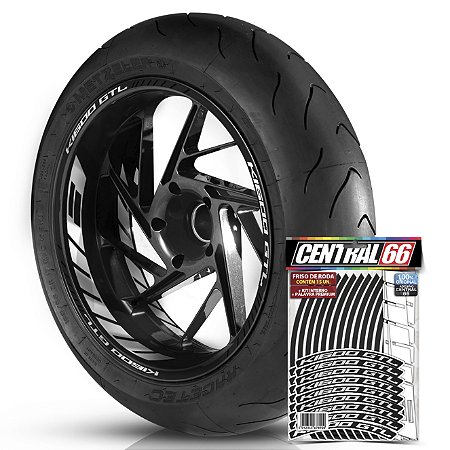 Adesivo Friso de Roda M1 +  Palavra Bmw K1600 GTL + Interno G BMW - Filete Preto