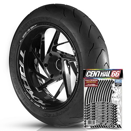 Adesivo Friso de Roda M1 +  Palavra Traxx JL 125 9 SKY + Interno G TRAXX - Filete Preto