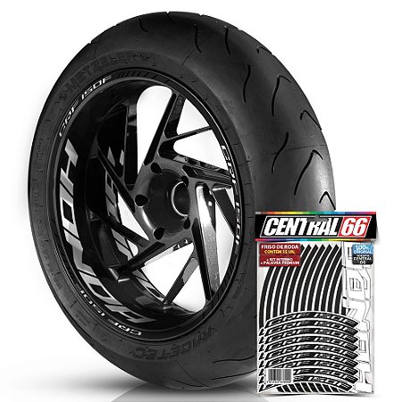 Adesivo Friso de Roda M1 +  Palavra CRF 150F + Interno G Honda - Filete Preto