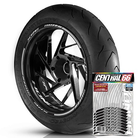 Adesivo Friso de Roda M1 +  Palavra XRE + Interno P Honda - Filete Prata Refletivo