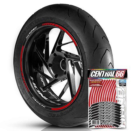Adesivo Friso de Roda M1 +  Palavra XRE + Interno P Honda - Filete Vermelho Refletivo