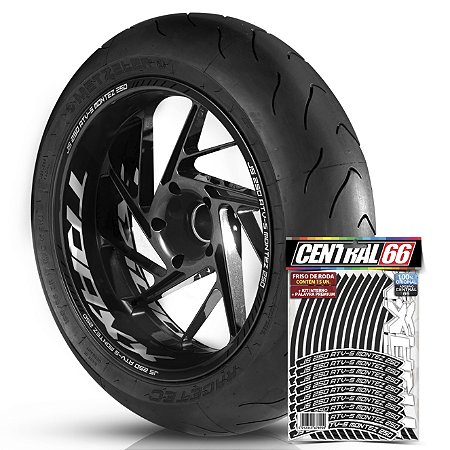 Adesivo Friso de Roda M1 +  Palavra Traxx JS 250 ATV 5 MONTEZ 250 + Interno G TRAXX - Filete Preto