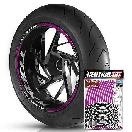 Adesivo Friso de Roda M1 +  Palavra Traxx JL 50 Q8 + Interno G TRAXX - Filete Rosa