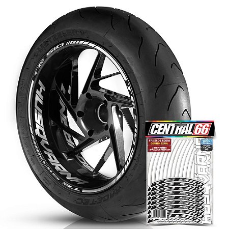 Adesivo Friso de Roda M1 +  Palavra TE 510 + Interno G Husqvarna - Filete Branco