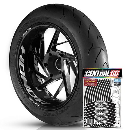 Adesivo Friso de Roda M1 +  Palavra BIZ + Interno G Honda - Filete Preto