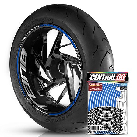 Adesivo Friso de Roda M1 +  Palavra LIGHTNING CITY CROSS XB9SX + Interno G Buell - Filete Azul Refletivo