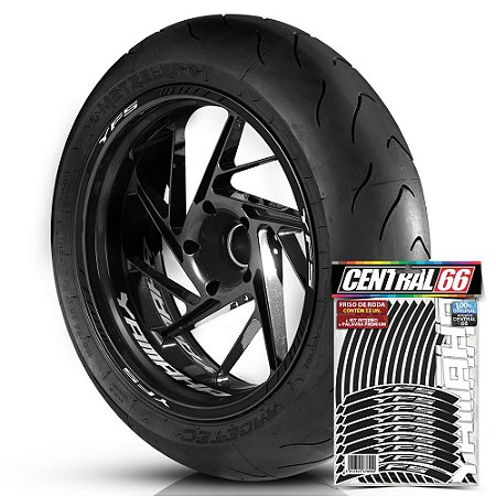 Adesivo Friso de Roda M1 +  Palavra YFS + Interno P Yamaha - Filete Preto