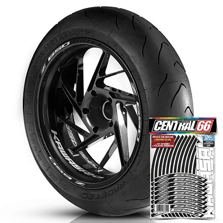 Adesivo Friso de Roda M1 +  Palavra Z 650 + Interno P Kawasaki - Filete Preto