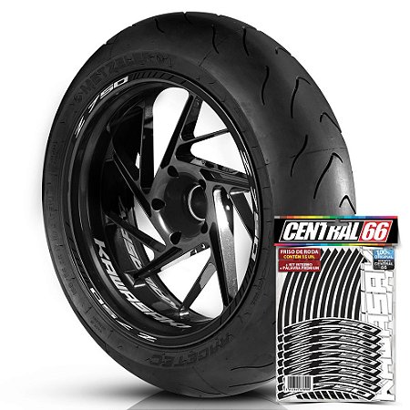 Adesivo Friso de Roda M1 +  Palavra Z 750 + Interno P Kawasaki - Filete Preto