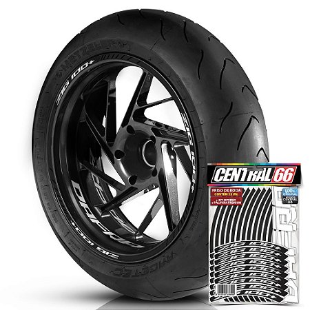Adesivo Friso de Roda M1 +  Palavra ZIG 100+ + Interno P Dafra - Filete Preto