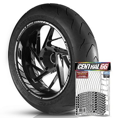 Adesivo Friso de Roda M1 +  Palavra Bmw R1150 RS + Interno G BMW - Filete Branco