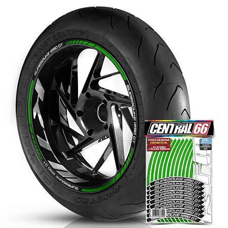 Adesivo Friso de Roda M1 +  Palavra SUPERDUKE 1290 GT + Interno G KTM - Filete Verde Refletivo