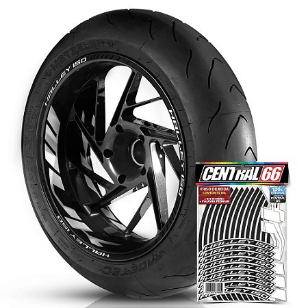 Adesivo Friso de Roda M1 +  Palavra HALLEY 150 + Interno G MVK - Filete Preto