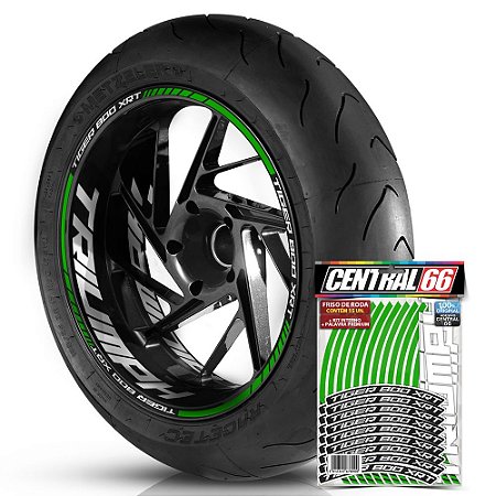 Adesivo Friso de Roda M1 +  Palavra TIGER 800 XRT + Interno G Triumph - Filete Verde Refletivo