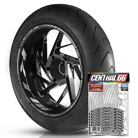 Adesivo Friso de Roda M1 +  Palavra Ktm ADVENTURE 990 + Interno G KTM - Filete Prata Refletivo