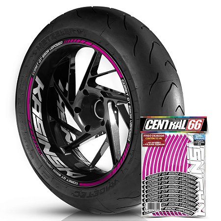 Adesivo Friso de Roda M1 +  Palavra COMET GT 650R V2POWER + Interno G Kasinski - Filete Rosa