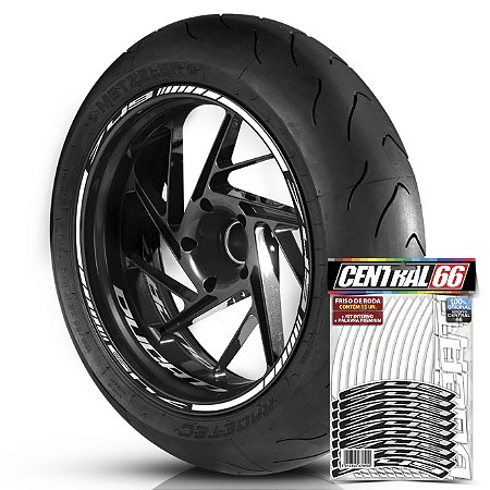 Adesivo Friso de Roda M1 +  Palavra 749 + Interno P Ducati - Filete Branco