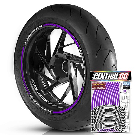 Adesivo Friso de Roda M1 +  Palavra 999 + Interno P Ducati - Filete Roxo
