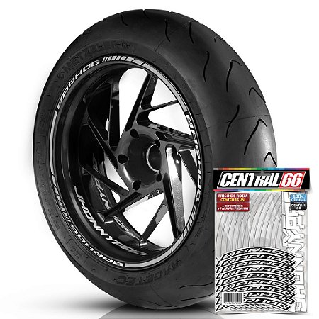 Adesivo Friso de Roda M1 +  Palavra BARHOG + Interno P JhonnyPag - Filete Prata Refletivo