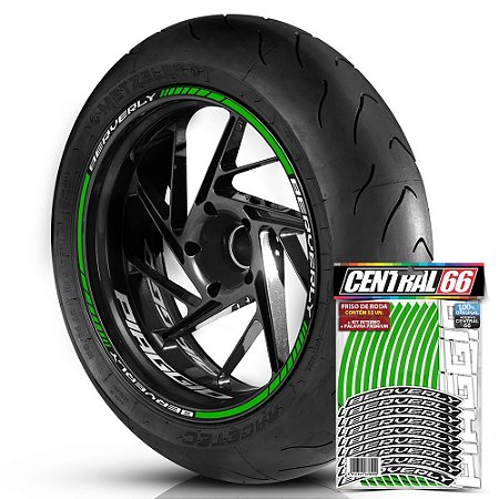 Adesivo Friso de Roda M1 +  Palavra BERVERLY + Interno P Piaggio - Filete Verde Refletivo