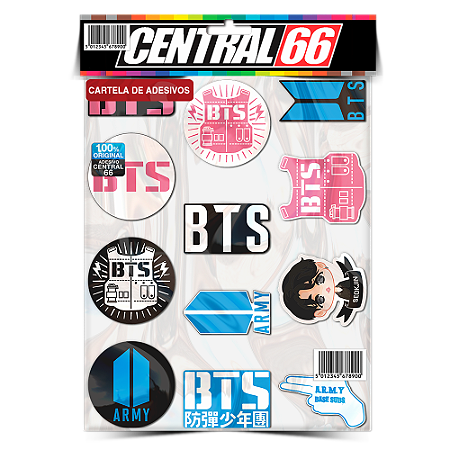 Cartela Individuals Musica BTS M1 - P5 Adesivos Stickers