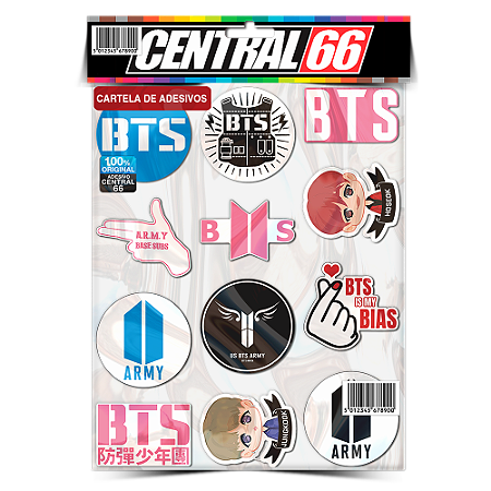 Cartela Individuals Musica BTS M1 - P1 Adesivos Stickers