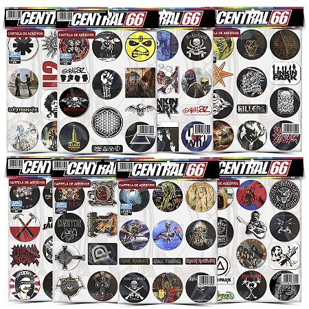 Kit 8 Cartelas - Musica Rock M2 Adesivos Stickers