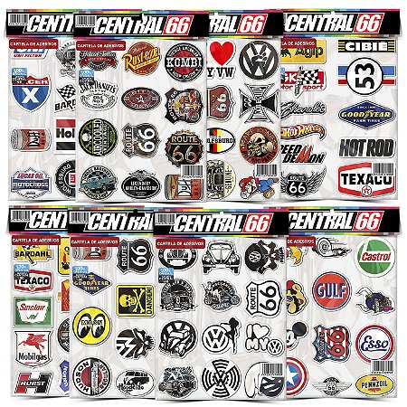 Kit 8 Cartelas - Logos Antigos M2 Adesivos Stickers