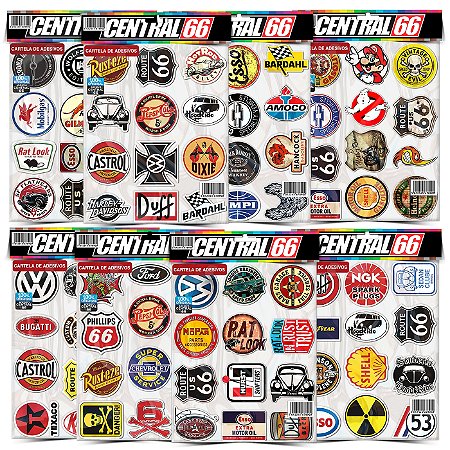 Kit 8 Cartelas - Logos Antigos M1 Adesivos Stickers