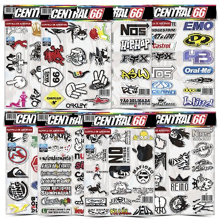 Kit 8 Cartelas - Tuning M1 - Apple, Homer, Nutallo Adesivos Stickers