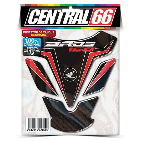 Tankpad Honda M1 Bros 160 - Preto/Vermelho Adesivo Protetor Resinado