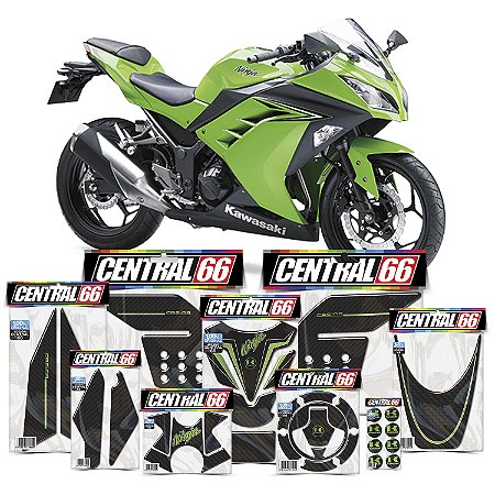 Kit Protetores Resinados Kawasaki Ninja 300 Carbono Verde