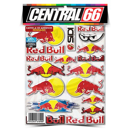 Cartela Adesivos Patrocinios Resinada Moto GP M1 P1 Red Bull