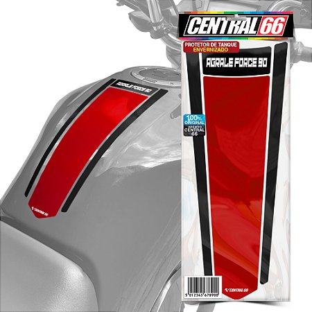 Tankpad Faixa Envernizado AGRALE FORCE 90 Vermelho Preto Protetor de Tanque Gravata