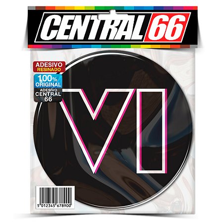 Adesivo Resinado GTA VI 6 Preto Com Logo Emborrachado