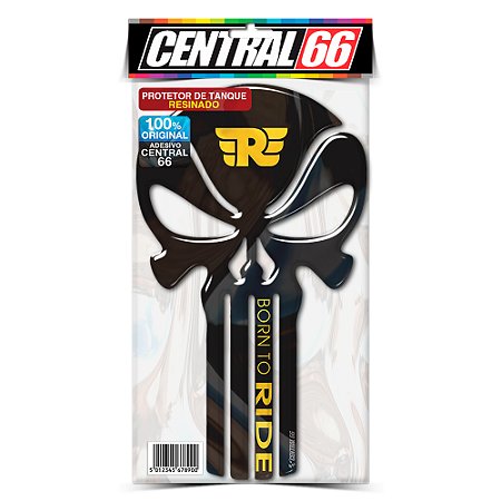 Tankpad Royal Enfield Adesivo Caveira Born Amarelo